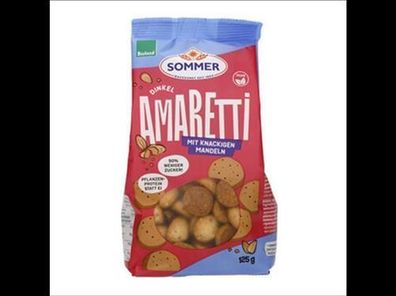 SOMMER Bio Dinkel Amaretti mit knackigen Mandeln vegan 125g