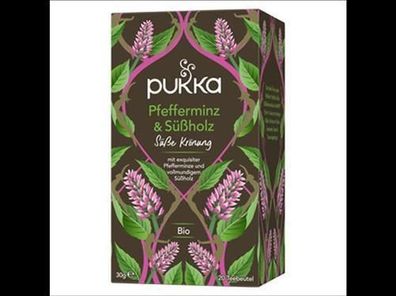 Pukka Pukka Bio-Kräutertee Pfefferminz & Süßholz, 20 Teebeutel 20x1,5g