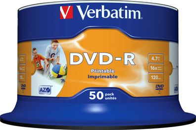 Verbatim DVD-R 4.7GB/120Min/16x Cakebox (50 Disc)