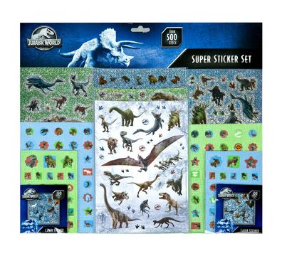 Jurassic World Aufkleberset 500 Stück Dinosaurier Sticker für kreative Projekte