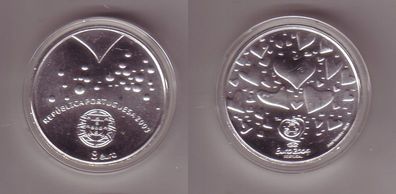 8 Euro Silber Münze Fussball EM 2004 in Portugal, fliegende Herzen (112469)