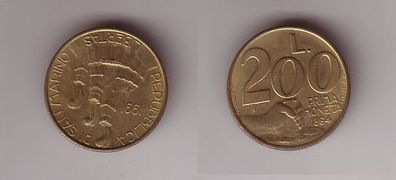 200 Lire Messing Münze San Marino 1991 (112443)