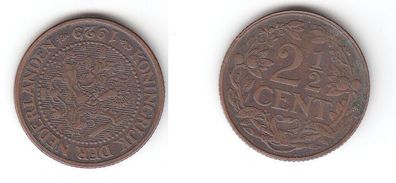 2 1/2 Cent Kupfer Münze Niederlande 1929 (112454)