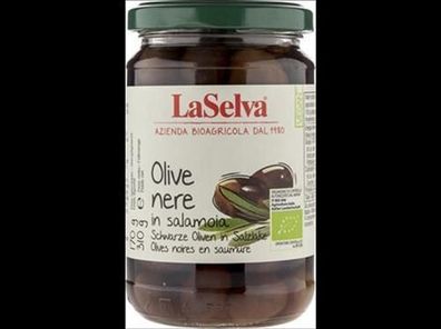 LaSelva Schwarze Oliven mit Stein in Salzlake 310g