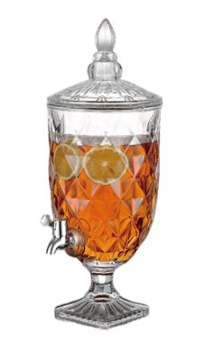 Getränkespender 5L aus Glas mit Deckel - Retro Design mit Zapfhahn