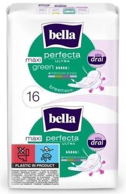 Bella Perfecta Ultra Maxi Green Damenbinde, 16er Pack