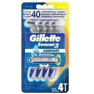 Gillette Sensor3 Comfort Einweg-Rasierer, 4er Pack