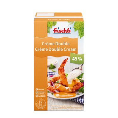 Frischli Creme Double 45% Sahniger Rahm für maximalen Geschmack 1000g