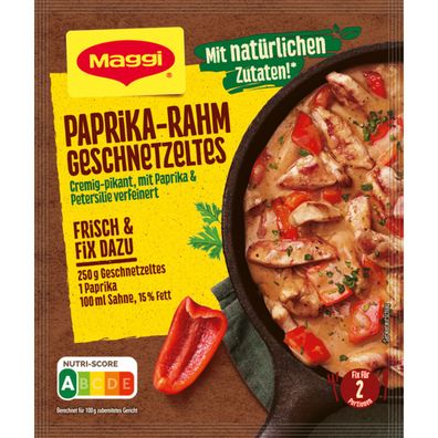 Maggi Fix für Paprika Rahm Geschnetzeltes cremig und pikant 41g