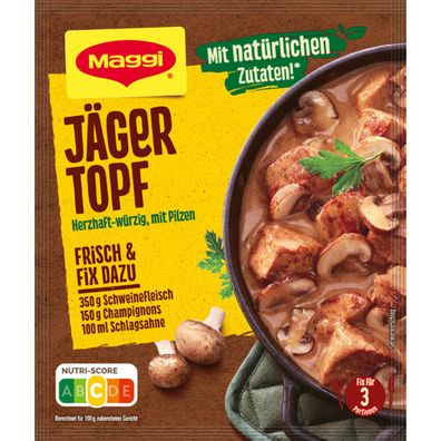 Maggi Fix für Jäger Topf herzhaft gewürzt mit natürlichen Zutaten 30g