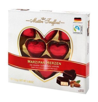 Maitre Truffout Marzipan Herzen 110 g - Feine Confiserie aus Deutschland