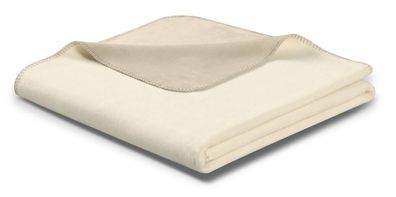 Biederlack Wohndecke Kuscheldecke 150x200 Doubleface ecru-feder beige uni 771803