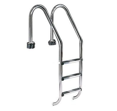 Astral Schwimmbad Einbauleiter V4A 4 stufig mit weitem Holm Poolleiter