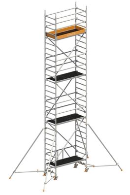 Layher Rollgeruest ZIFA P2 Safety Plus mit Doppelgelaender und ausziehbaren Geruests