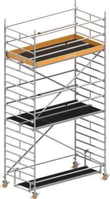 Layher Rollgeruest Uni Breit Sicherheitsaufbau P2 mit Uni Telegelaender 6,20m AH