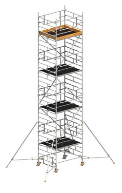 Layher Rollgeruest Uni Kompakt P2 Safety Plus mit Doppelgelaender und ausziehbaren G