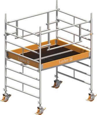 Layher Rollgeruest Uni Kompakt P2 Safety Plus mit Doppelgelaender 3,20m AH