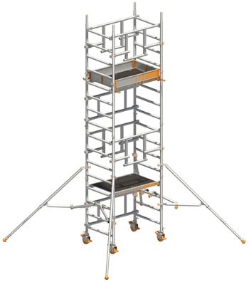 Layher Rollgeruest Solotower mit dem Sicherheitsaufbau P2 Safety Plus 5,15m AH