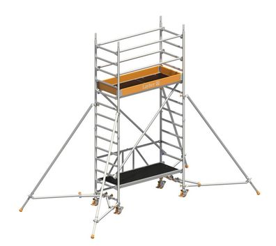 Layher Rollgeruest ZIFA P2 Safety Plus mit Doppelgelaender und ausziehbaren Geruests