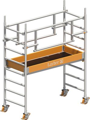Layher Rollgeruest Uni Leicht P2 Safety Plus mit Doppelgelaender 3,11m AH