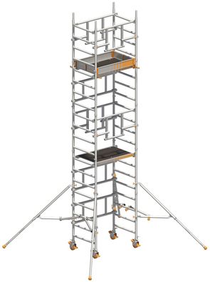 Layher Rollgeruest Solotower mit dem Sicherheitsaufbau P2 Safety Plus 6,15m AH