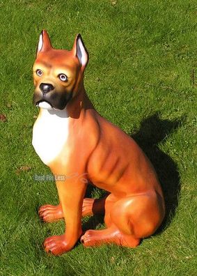 Boxer Hund Figur Statue Skulptur Napf Deko Fan Artikel Geschenkidee groß