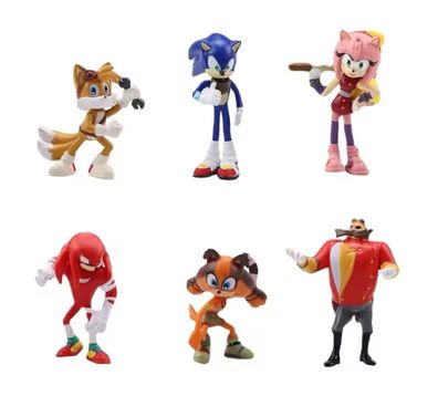 6 Teiliges Figuren Set Anime Manga Sonic Hedgehog Knuckles Tails 7cm