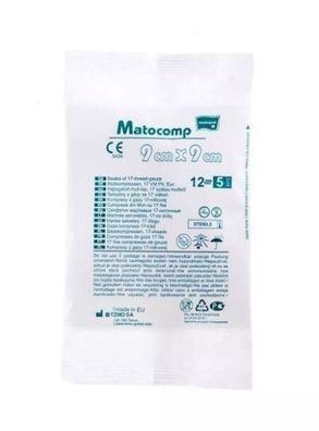 Matocomp Kompressen 9x9cm, Steril, 5 Stk, TZMO