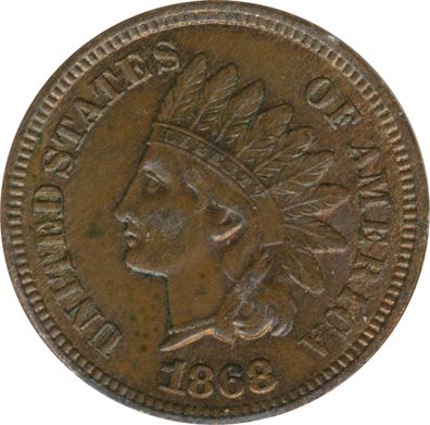 USA 1 Cent 1868 Indian Head*