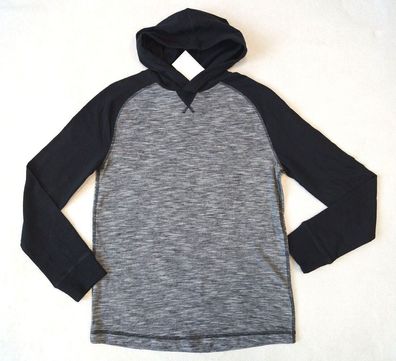 H&M Jungen Hoodie Kapuzenshirt Gr.134/140, 146/152 schwarz meliert NEU