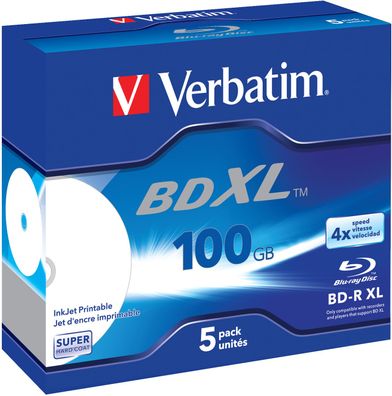 Verbatim BD-R XL 100GB/2-4x Jewelcase (5 Disc)