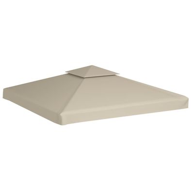 Gartenpavillon Ersatzbezug Hochwertig Wasserdicht Sonnenschutz 310 g/m² Beige 3×3 m