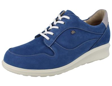 FINN Comfort Mogan Damen Halbschuhe Schnürschuhe blau atoll Nubukleder