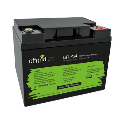 Offgridtec LifePo4 Akku 12/50 12,8V 50Ah BMS integriert 640Wh