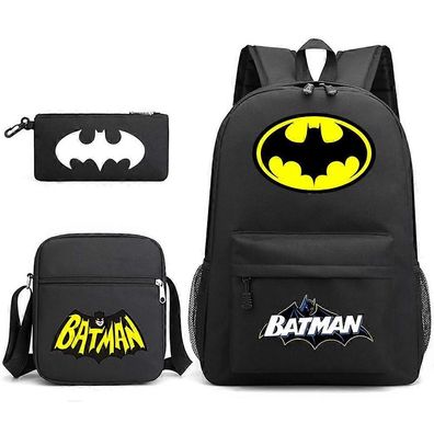 Batman Schultasche Rucksack Federmäppchen Umhängetasche Dreiteiliges Set