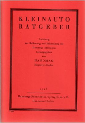 Bedienungsanleitung Hanomag Komissbrot, Kleinwagen, Oldtimer, Auto