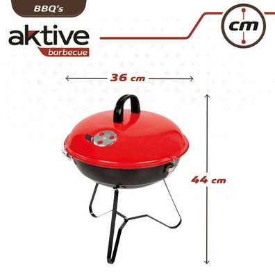 Grill Tragbarer Aktive Emailliertes Metall Ø 36 cm 36 x 44 x 36 cm (4 Stück) R