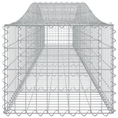 Gabione mit Hochbogen 400x50x40/60 cm Verzinktes Eisen