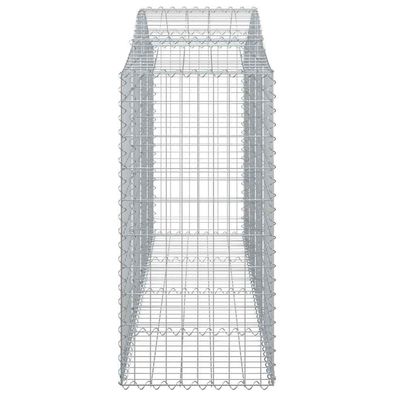 Gabionen mit Hochbogen 5 Stk. 200x50x120/140cm Verzinktes Eisen