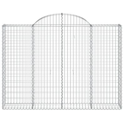 Gabione mit Hochbogen 200x30x140/160 cm Verzinktes Eisen