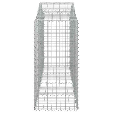 Gabionen mit Hochbogen 11Stk. 200x50x120/140cm Verzinktes Eisen