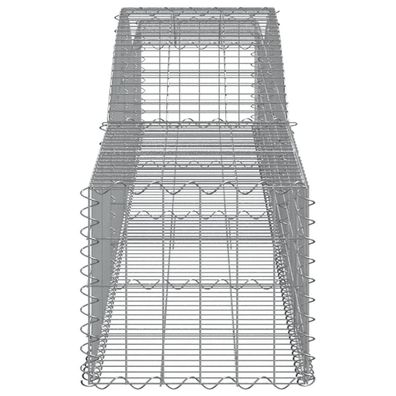 Gabionen mit Hochbogen 4 Stk. 400x50x40/60cm Verzinktes Eisen