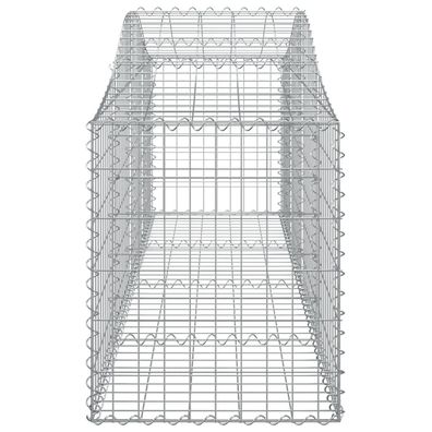 Gabionen mit Hochbogen 4 Stk. 200x50x60/80 cm Verzinktes Eisen