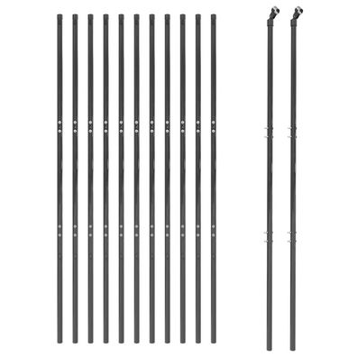 Maschendrahtzaun Anthrazit 2,2x25 m Verzinkter Stahl
