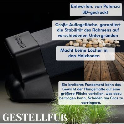 Potenza Outdoor Hängematte mit Gestell für 2 Personen I 100% Baumwolle 220x140, 160kg