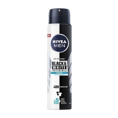 Nivea Men Invisible Fresh Anti-Transpirant Spray 250 ml â?? Schwarz & Weiß Schutz