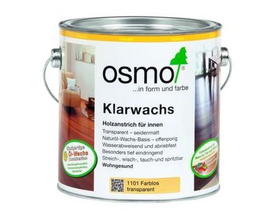 OSMO 1101 Klarwachs transparent Farblos Innen 0,75 L oder 2,5 Liter