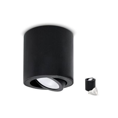 Aufbauspot OH36 Deckenleuchte RUND Farbe Schwarz Deckenstrahler Aluminium IP20 LED