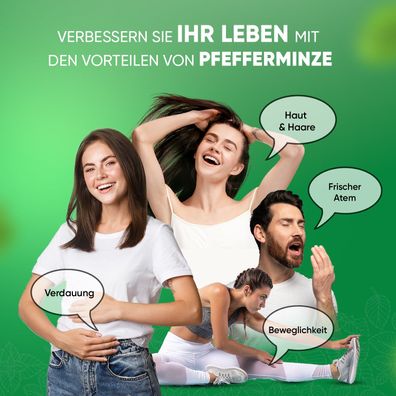 Pfefferminzöl Weichkapseln - 200mg Pfefferminz Öl pro Softgel - 3 Flaschen