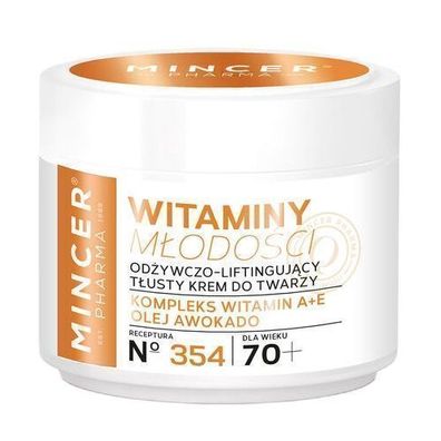 Mincer Pharma Jugendvitamine 70+ Nähr- und Liftingcreme fér das Gesicht Nr.354, 50ml